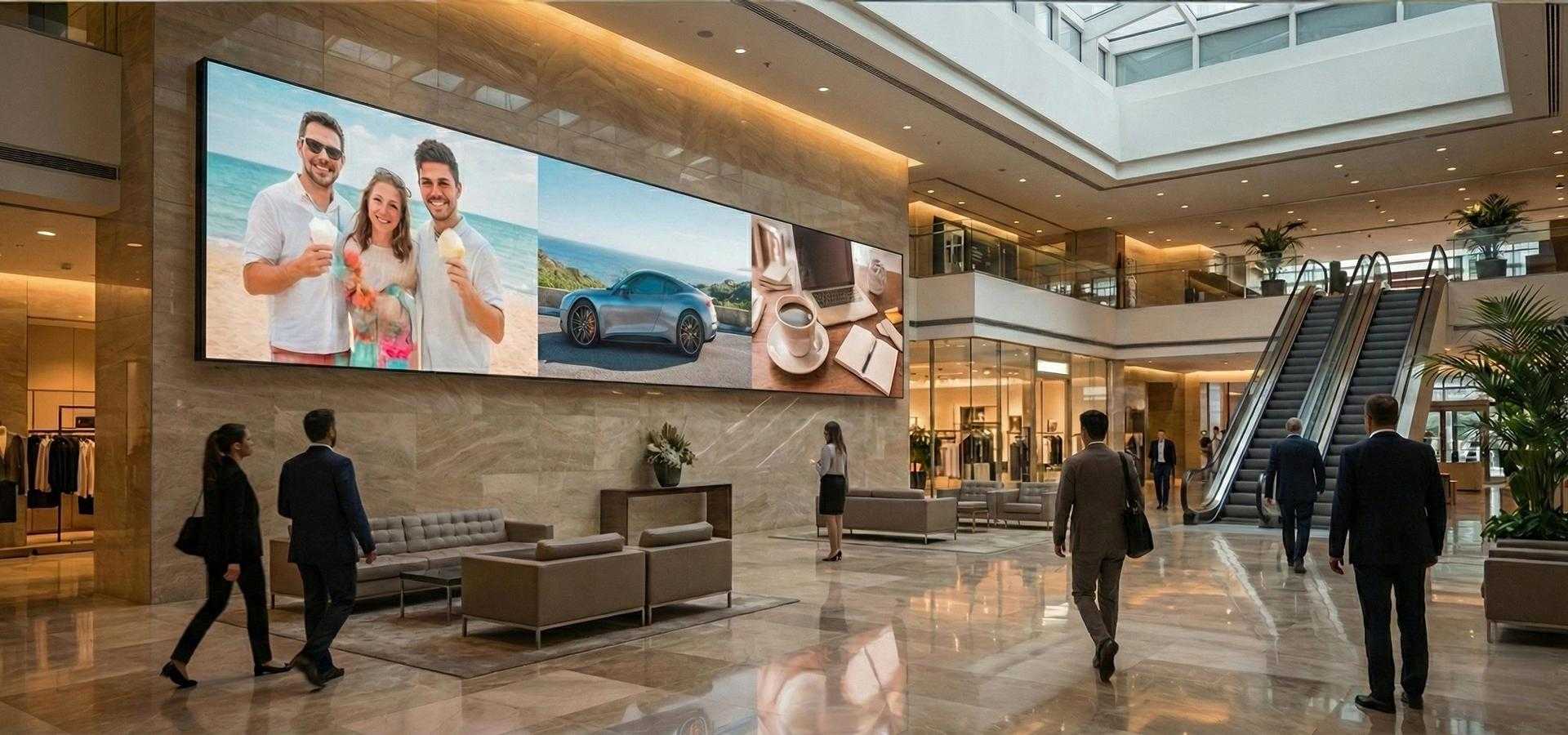 High-end COB LED video wall installed in a modern corporate conference room