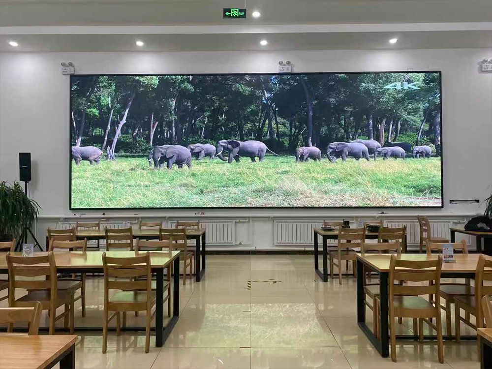High-definition indoor COB LED display screen for corporate canteens