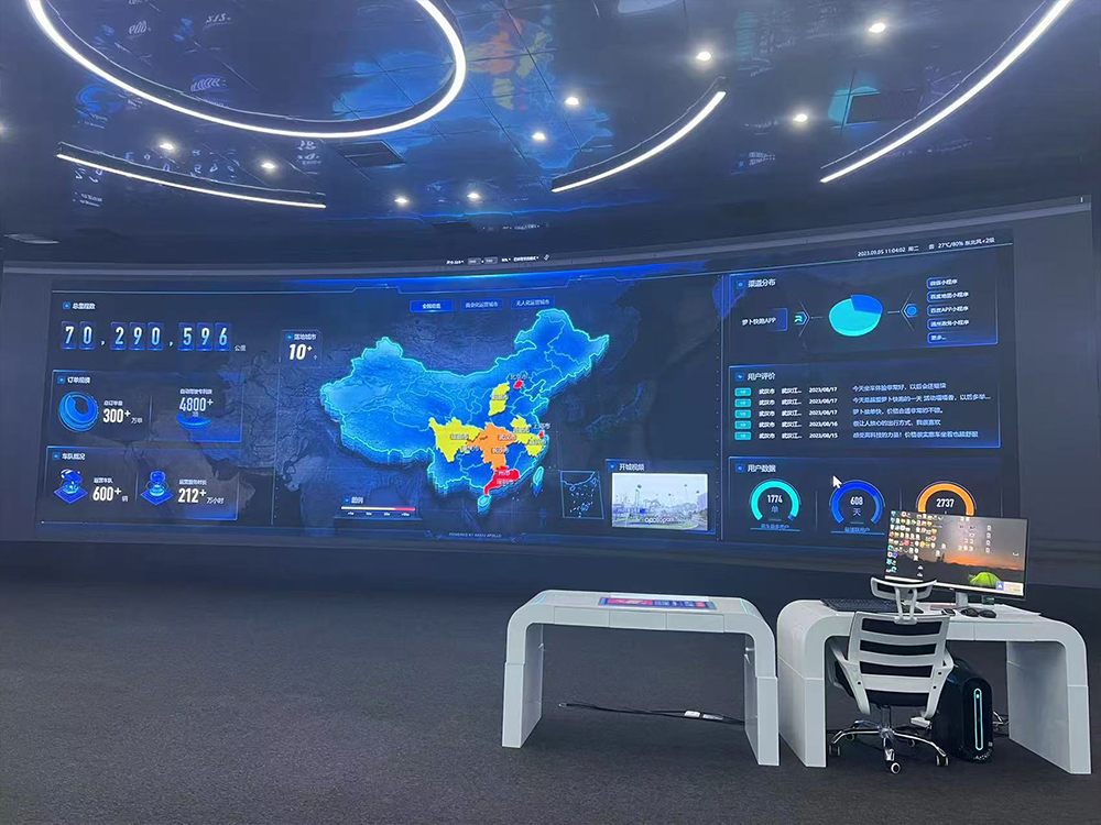 The Beijing Apollo Autonomous Driving Command Center uses a COB LED flat video wall.