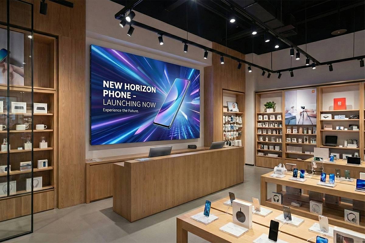 COB LED Displays for Smartphone Retail Stores
