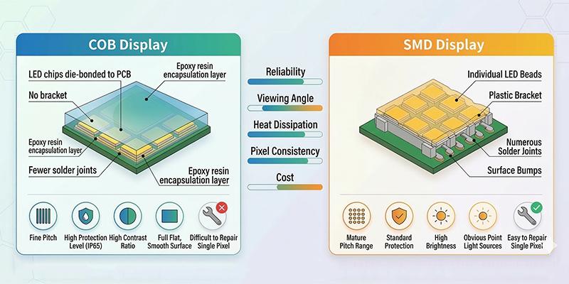cob led vs smd led Dispaly