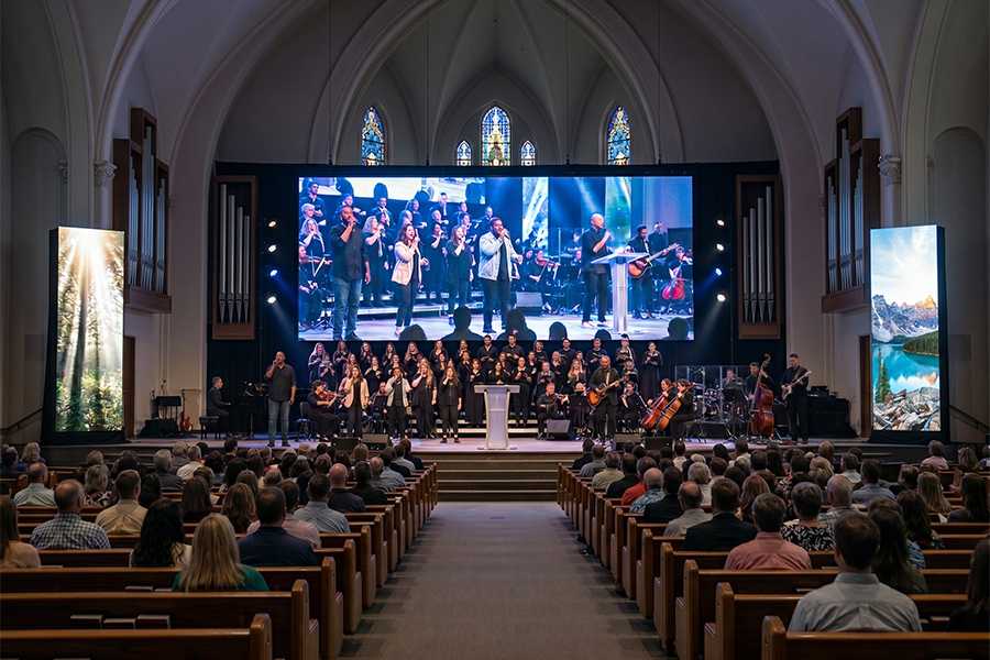 Display screen for church stage