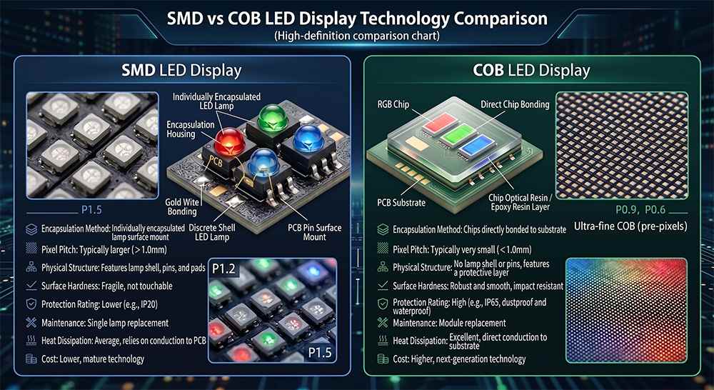 SMD vs COB LED Display Technology Comparison
